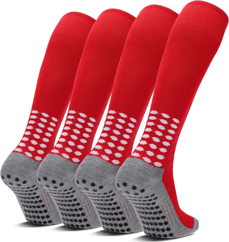 Ultrafun 2/4 Pairs Grip Soccer Socks Non Slip Knee High Compression Soccer Football Socks - Image 1